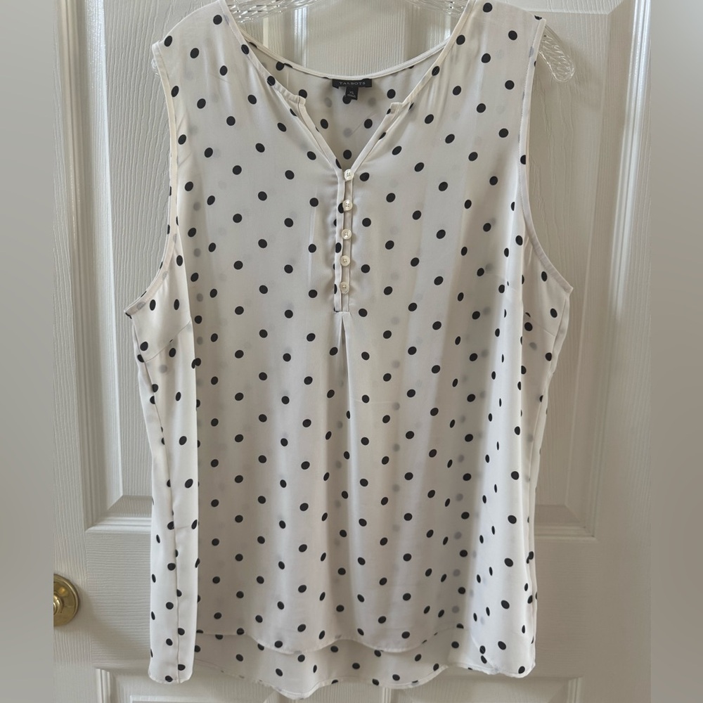 Talbots Polka Dot Sleeveless Top